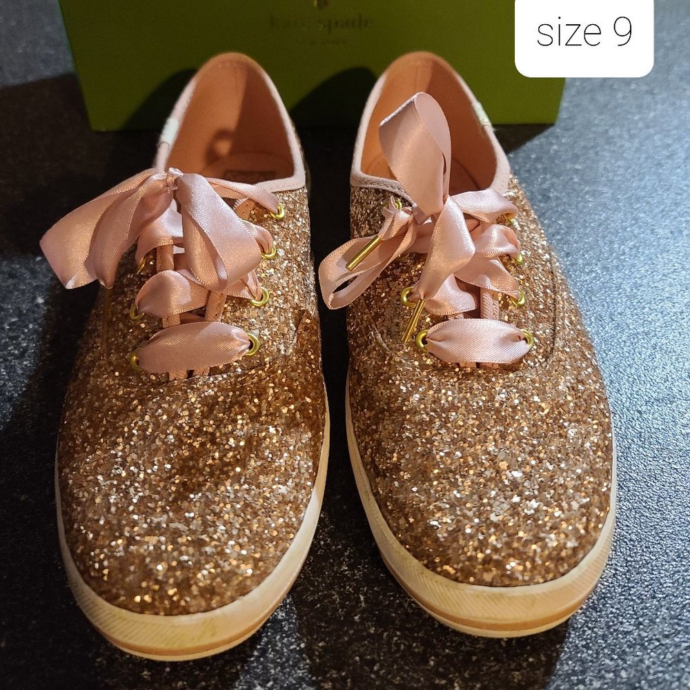 Kate Spade Rose Gold Sparkly Keds